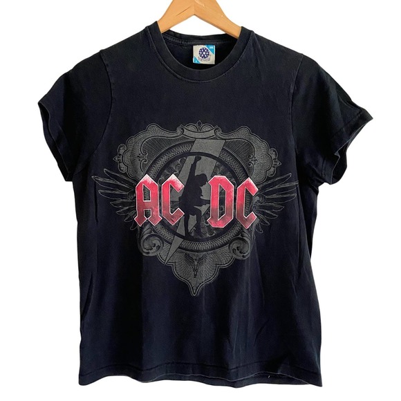 Starworld Other - ACDC Starworld T Shirt Black Graphic Print Black Ice 08/09 Tour Band Small